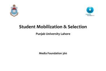 Media Foundation 360 held 12 student mobilization seminars at the University of the Punjab.