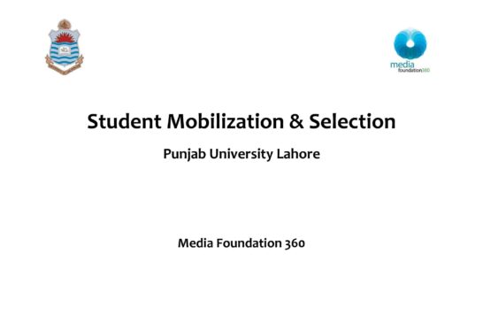 Media Foundation 360 held 12 student mobilization seminars at the University of the Punjab.